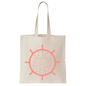 Beach Please Canvas Tote