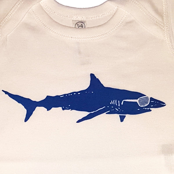 Hipster Shark Onesie - Blue