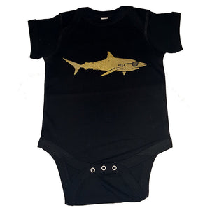 Hipster Shark Onesie - Gold