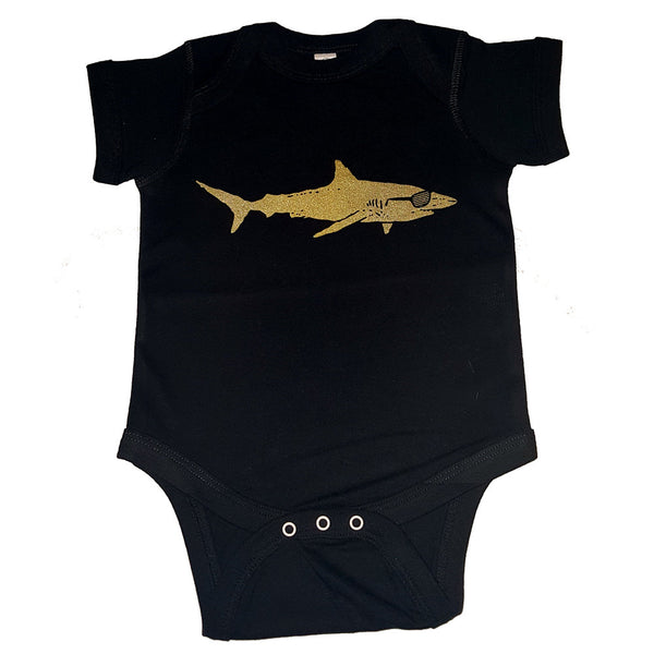 Hipster Shark Onesie - Gold