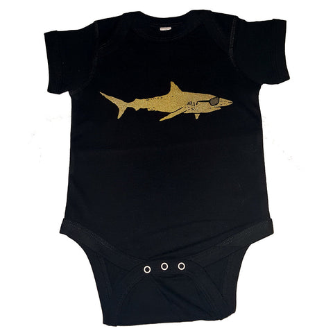 Hipster Shark Onesie - Gold