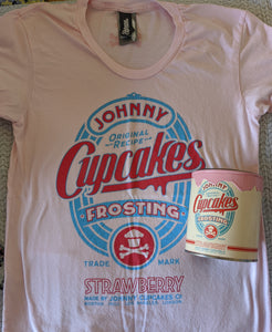 Women's XL - Strawberry Frosting Tee & Frosting Can Johnny Cupcakes