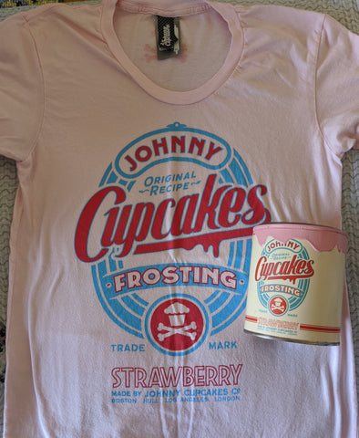 Women's XL - Strawberry Frosting Tee & Frosting Can Johnny Cupcakes
