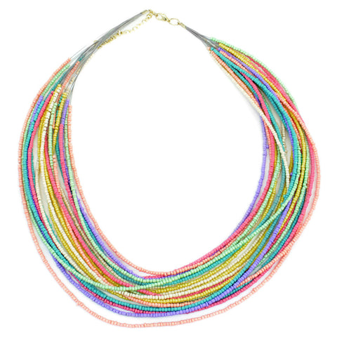 Multicolor Beaded Wire Necklace
