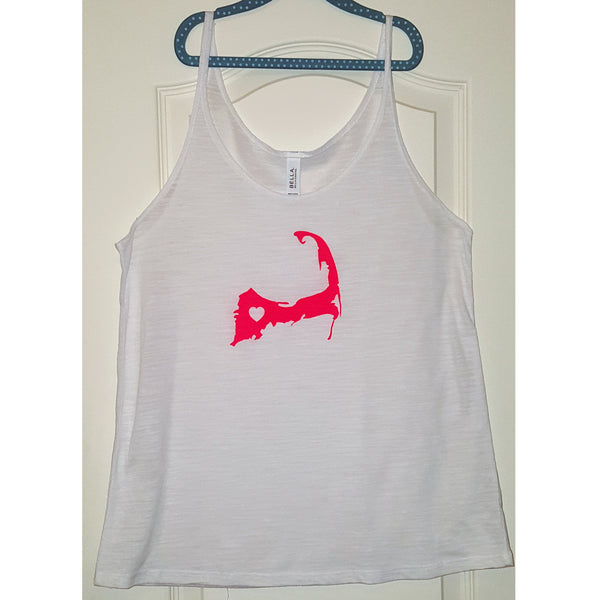 Neon Pink Cape Cod Love Slouchy Tank Top