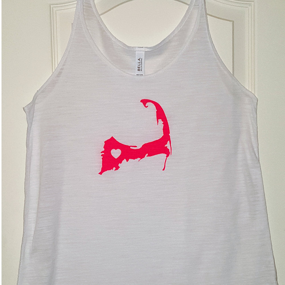 Neon Pink Cape Cod Love Slouchy Tank Top