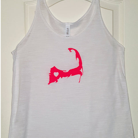 Neon Pink Cape Cod Love Slouchy Tank Top