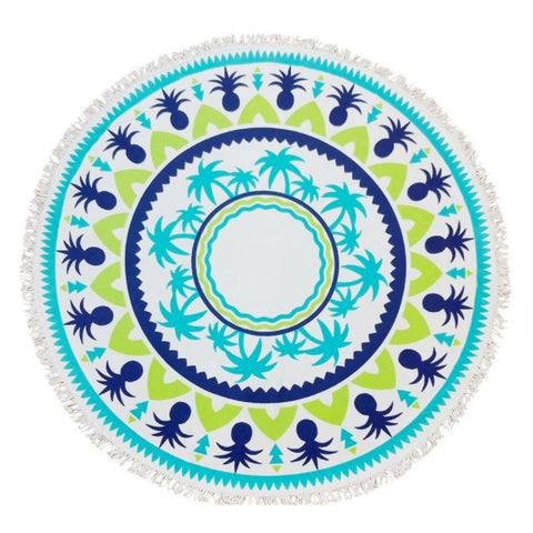 Pineapples & Palms 60" Round Towel