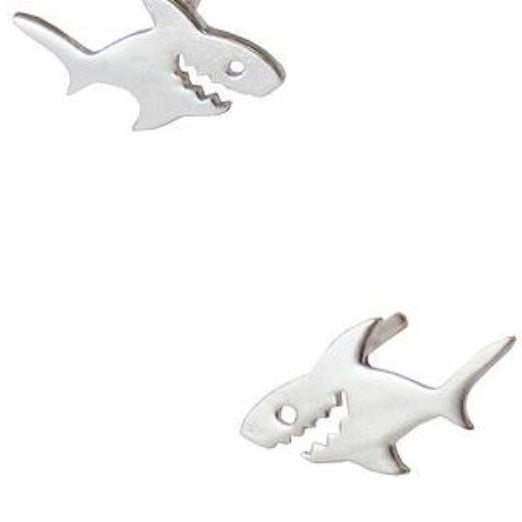 Shark Post Earrings - Gold or Silver