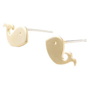 Whale Post Earrings - Silver or Gold