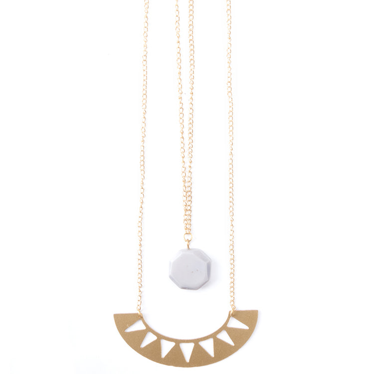 Tide and Moon Double Necklace